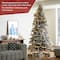 9ft. Pre-Lit Flocked Slim Spruce Artificial Christmas Tree, Warm White LED Lights